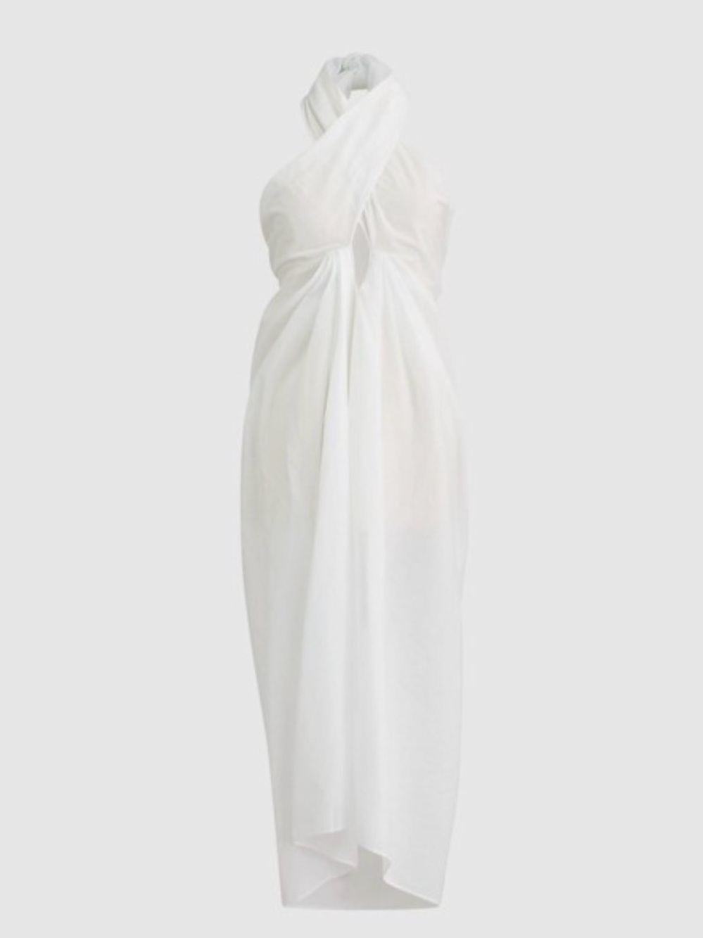 J. Crew White Convertible Twist-Halter Maxi Dress Sarong - Women